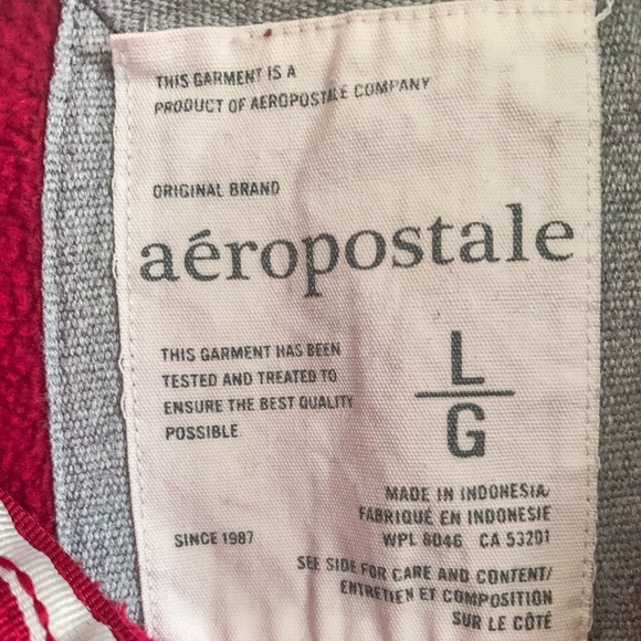 Red fleece-lined Aeropostale hooded jacket - Picture 4 of 5